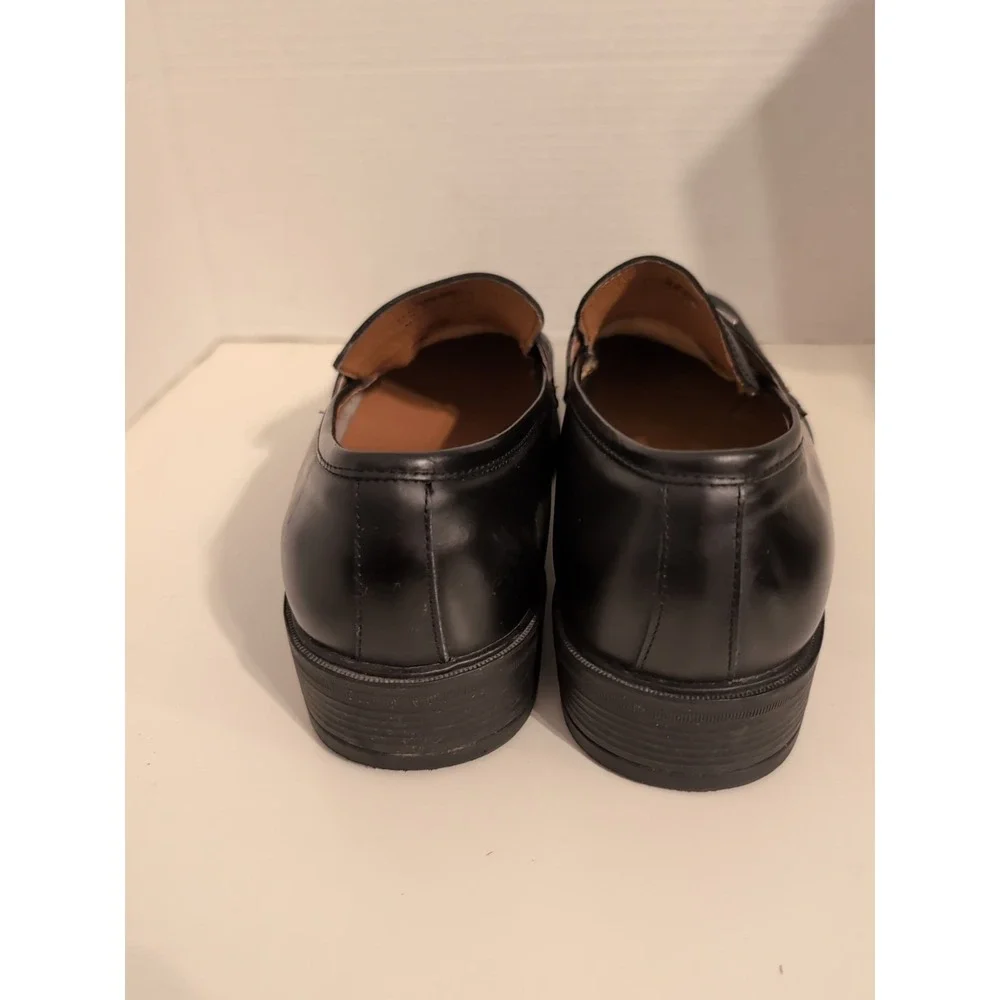 s.k.y. Men's Black‎ Leather Shoes Oxfords Silver Buckle Accent Size 10.5